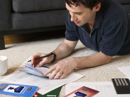 man paying bills