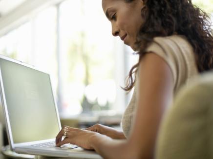 woman at a laptop