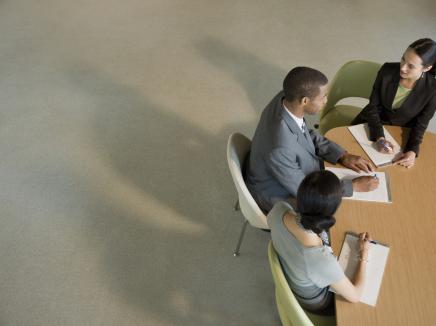 office workers at a meeting