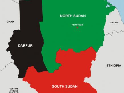 Map of Sudan and South Sudan. 
