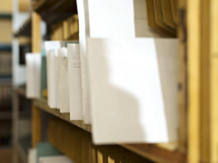 Letters in a mailbox at a post office