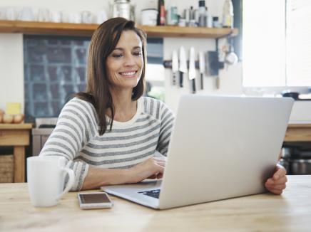 Mature woman on a laptop