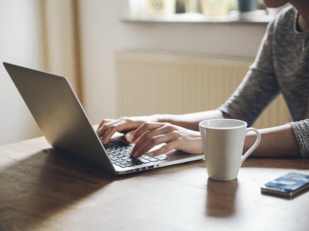 woman working at a laptop