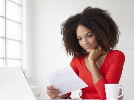 Woman at a computer