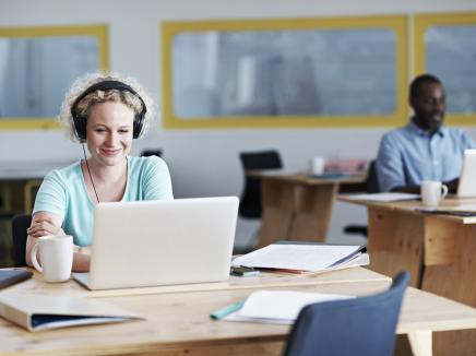 Person on a laptop computer