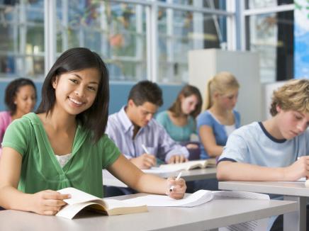 K-12 students in classroom.