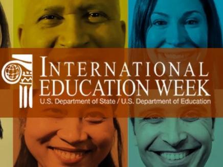 International Education Banner (with smiling, diverse faces in background)